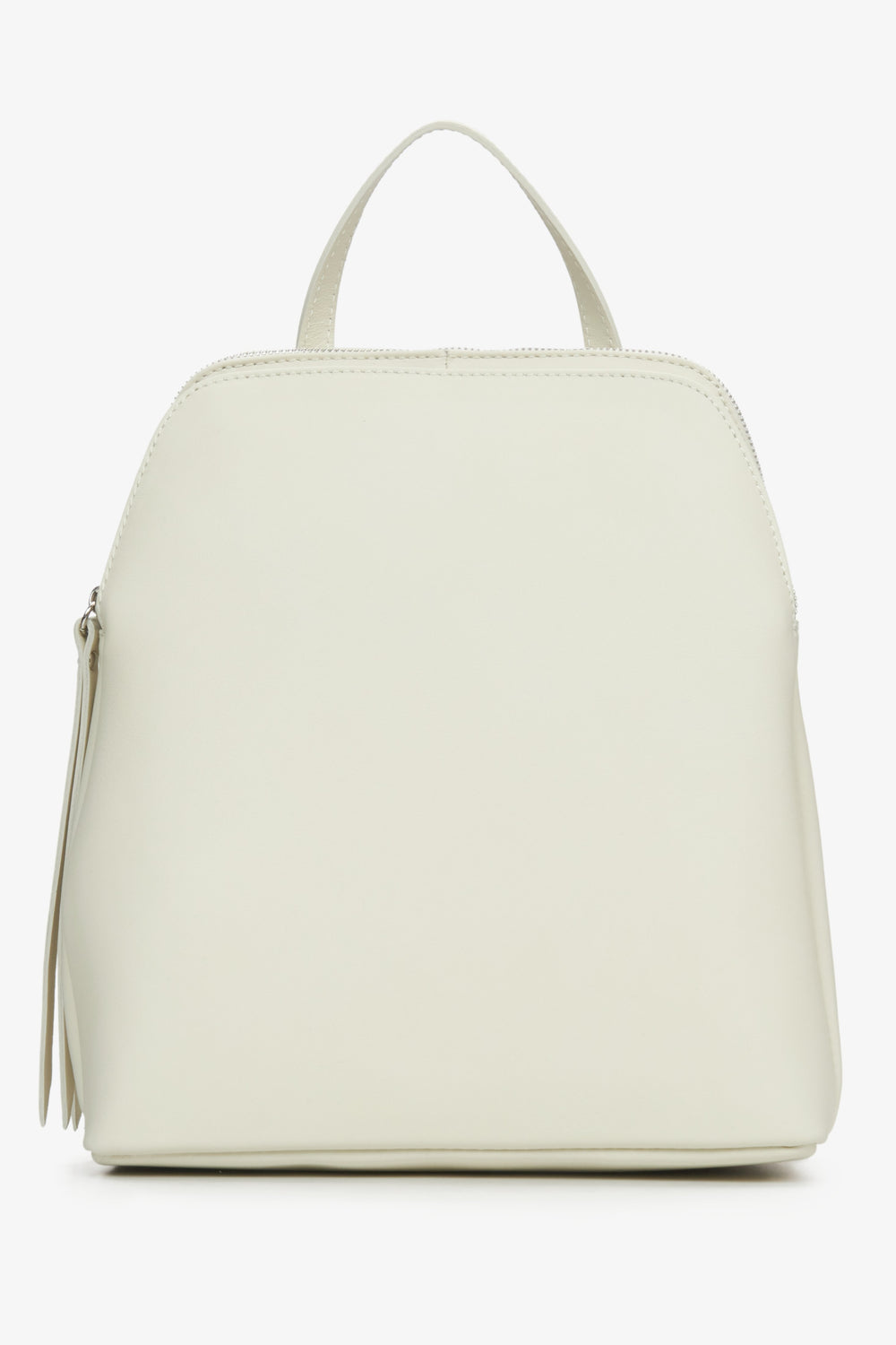 Women's Milky-Beige Backpack made of Genuine Leather Estro ER00115040.