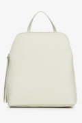 Women's Milky-Beige Backpack made of Genuine Leather Estro ER00115040.