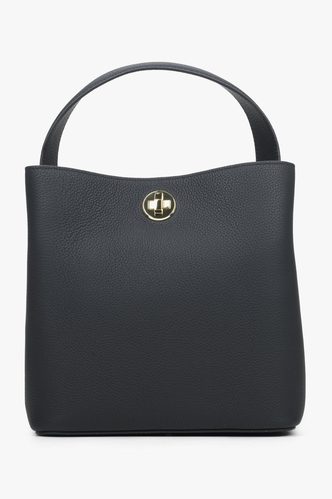 Women's Black Handbag made of Genuine Leather Estro ER00114437.