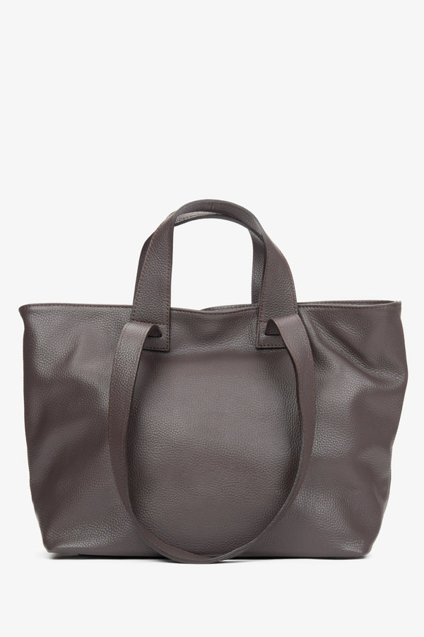 Large dark brown women's shopper-style bag in black.