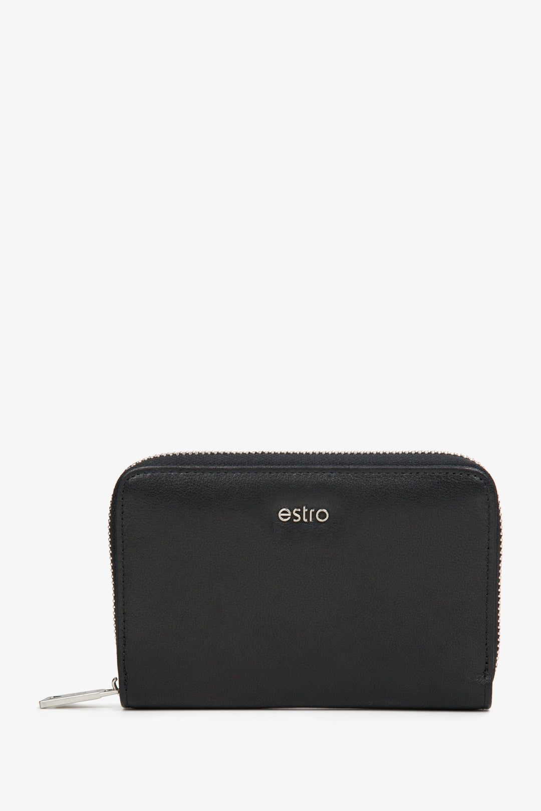 Men's Black Zipper Wallet made of Genuine Leather Estro ER00114463.