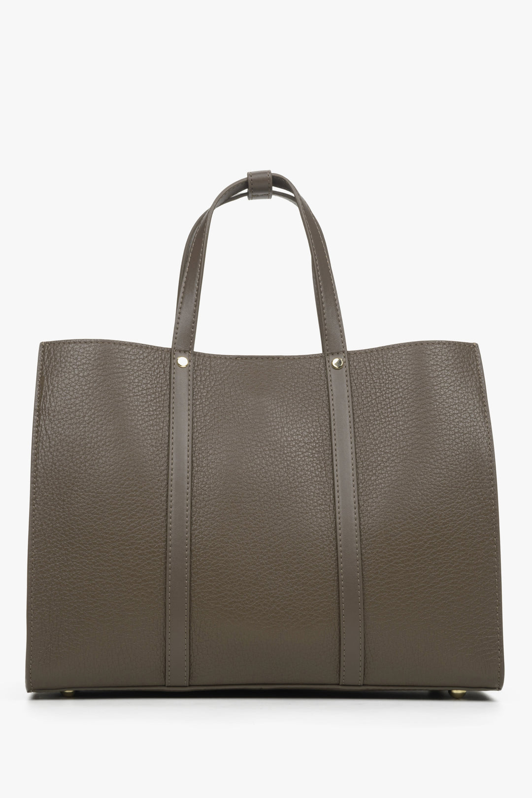 Women's Brown Shopper Bag made of Genuine Leather Estro ER00114411.