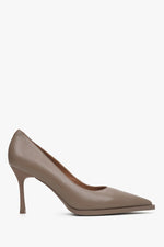 Women's Brown Pumps made of Genuine Leather with a Pointed Toe Estro ER00113740.