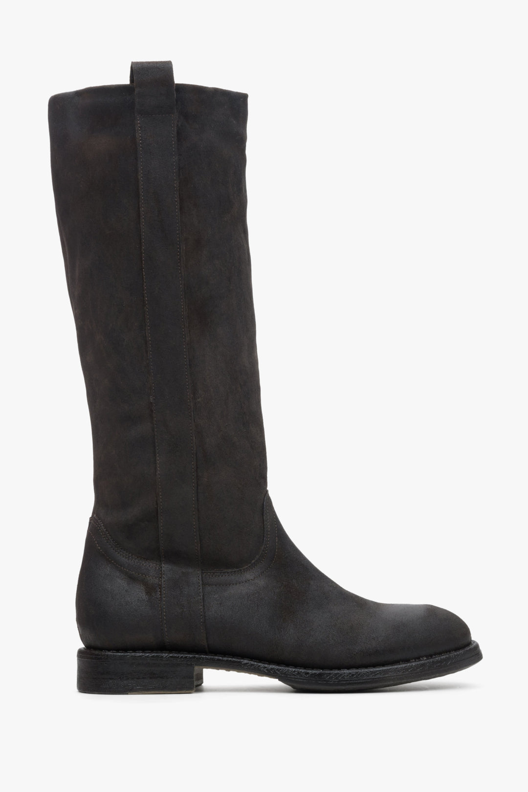 Women's Black Vintage Boots made of Genuine Italian Leather Estro ER00113598.