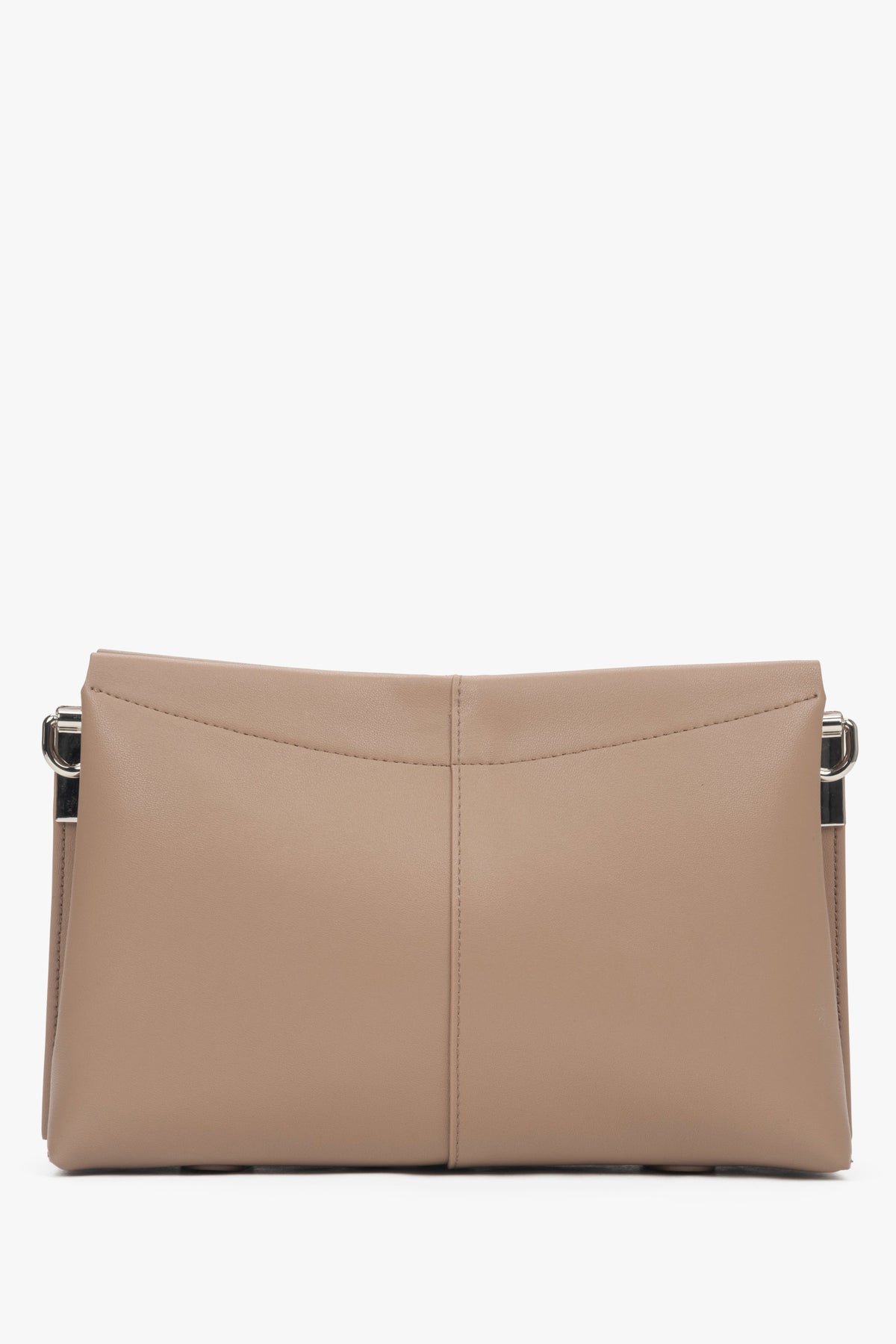 Classic brown crossbody bag by estro, made of genuine leather.