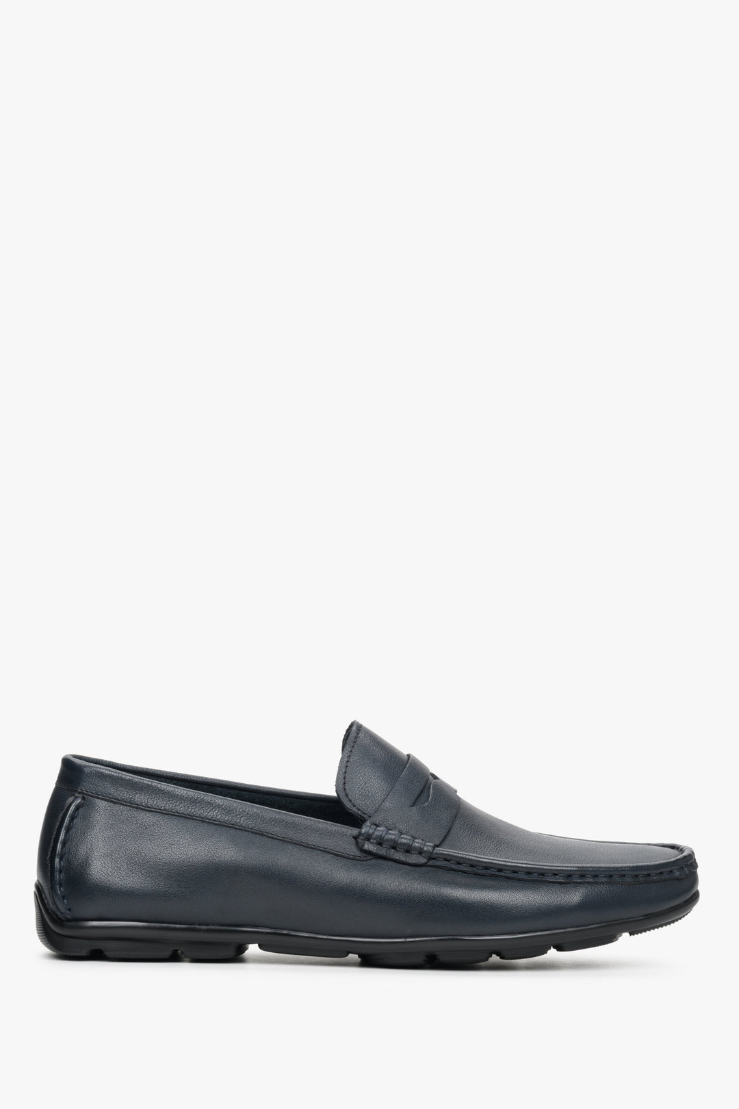 Navy Blue Men's Loafers made of Genuine Leather Estro ER00112551.