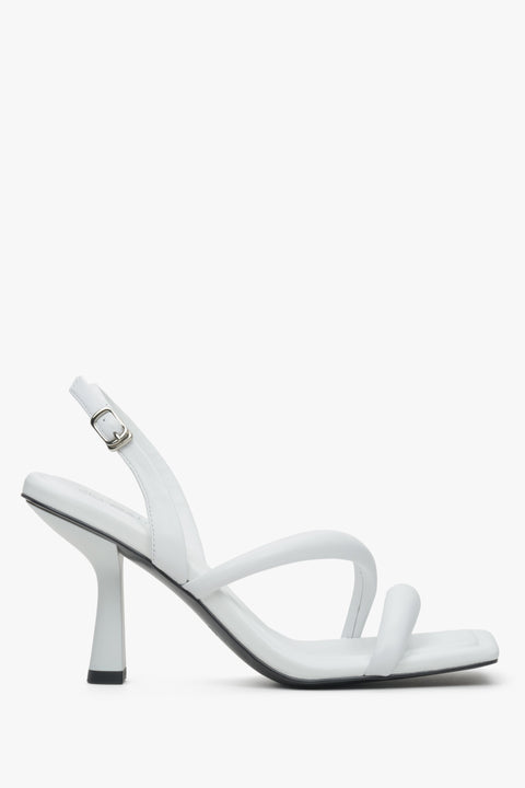 Women's White Soft-Strap High-Heeled Sandals Estro ER00113388