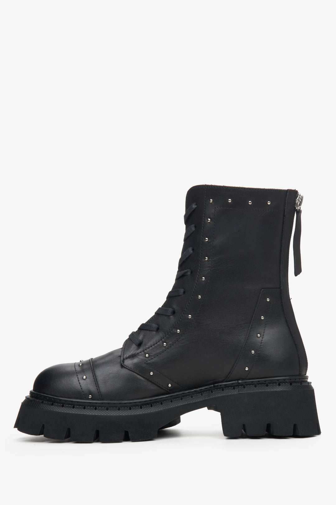 Women's black leather ankle boots Estro - profile.