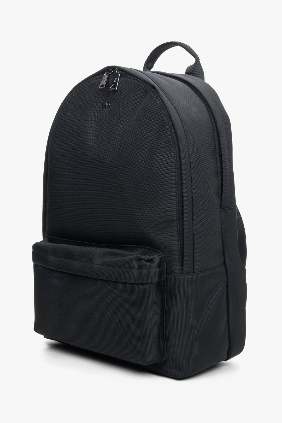 Men's black backpack with soft shoulder straps.