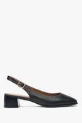Women's Black Slingback Pumps with a Low Heel Estro ER00116971.