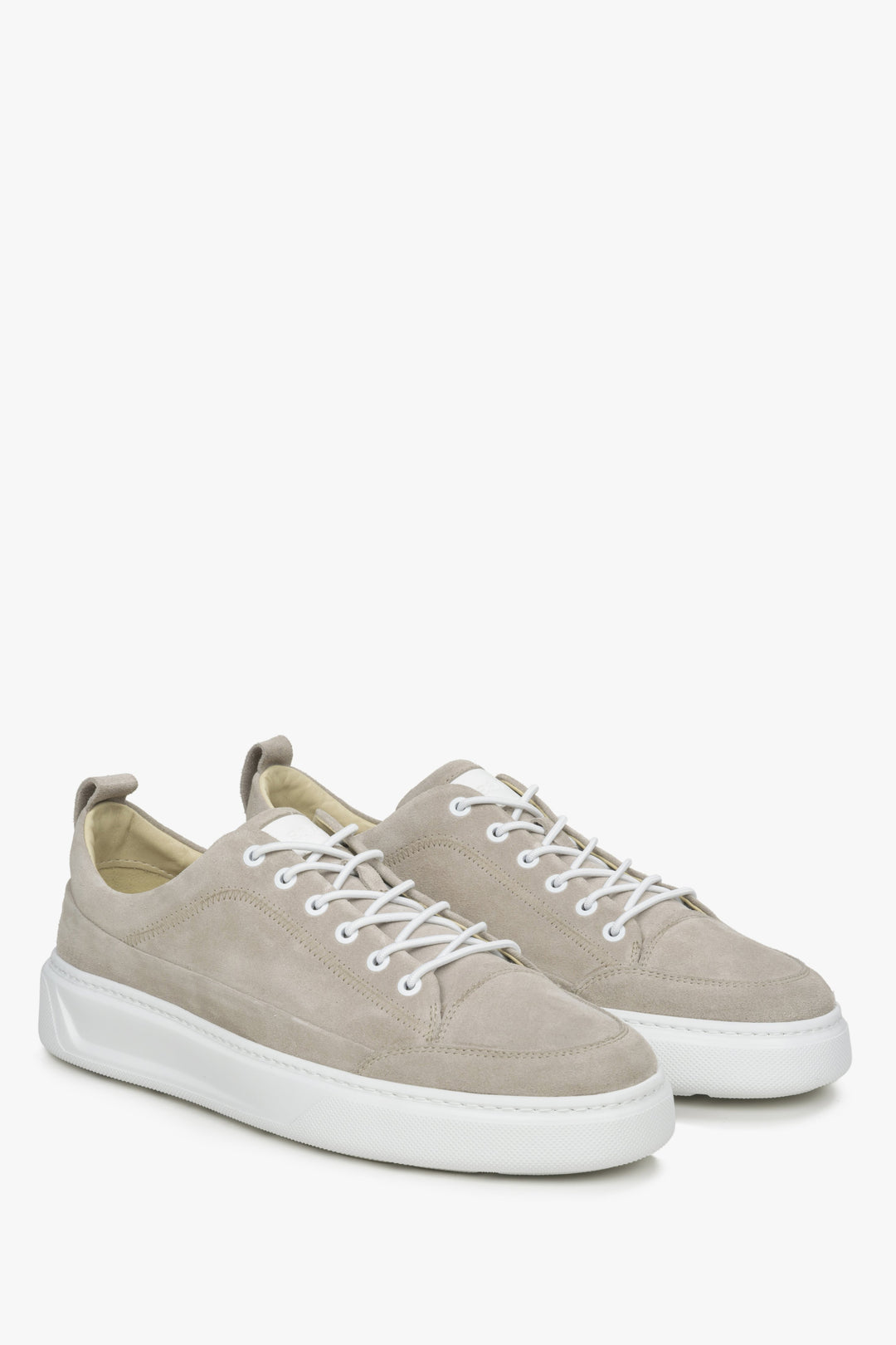 Estro men's velour sneakers in grey colour.