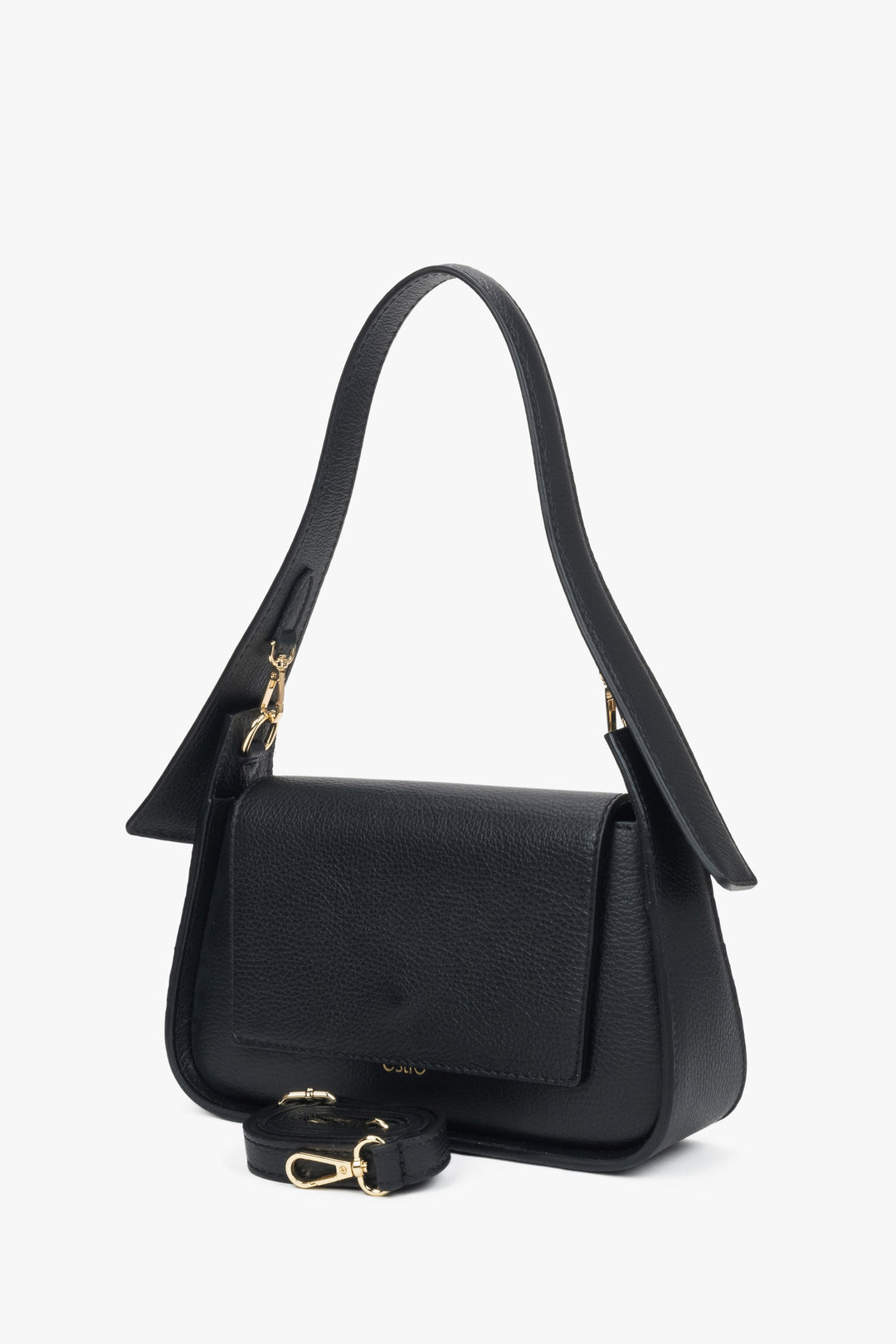 Leather black shoulder bag estro.