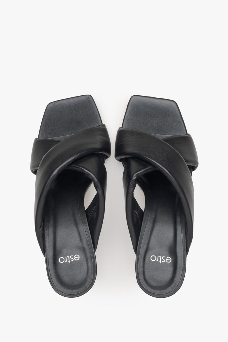 Low-Heeled black Slide Sandals for Women