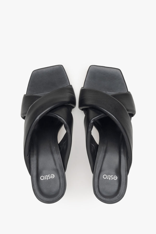 Low-Heeled black Slide Sandals for Women