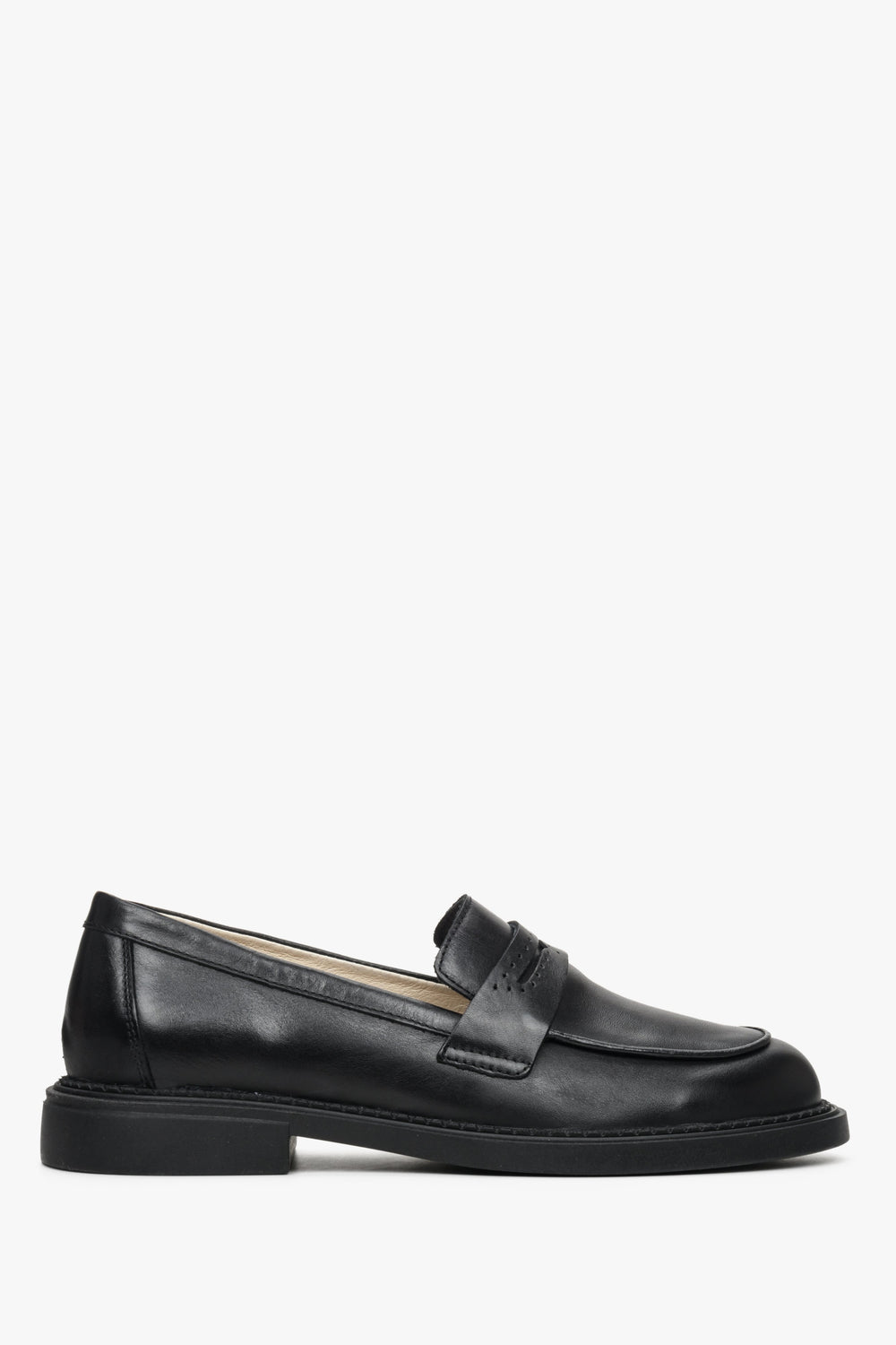 Women's Black Leather Loafers Estro ER00112630