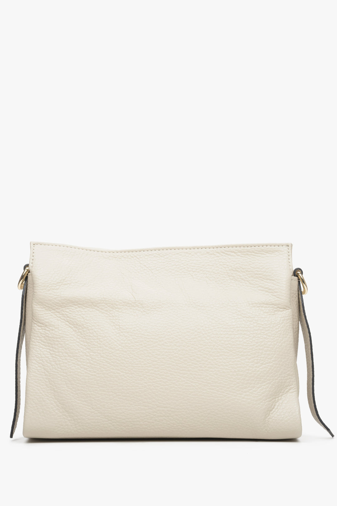 Beige leather women's crossbody bag by Estro with an additional strap.
