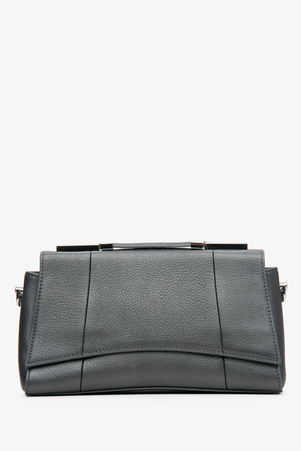 Women's Dark Grey Shoulder Bag made of Genuine Leather Estro ER00113774.