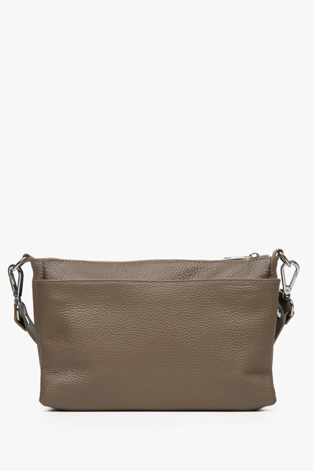 Women's brown crossbody bag made from genuine leather by Estro