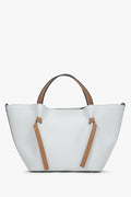 Women's White Shopper Bag made of Premium Italian Genuine Leather Estro ER00117435.