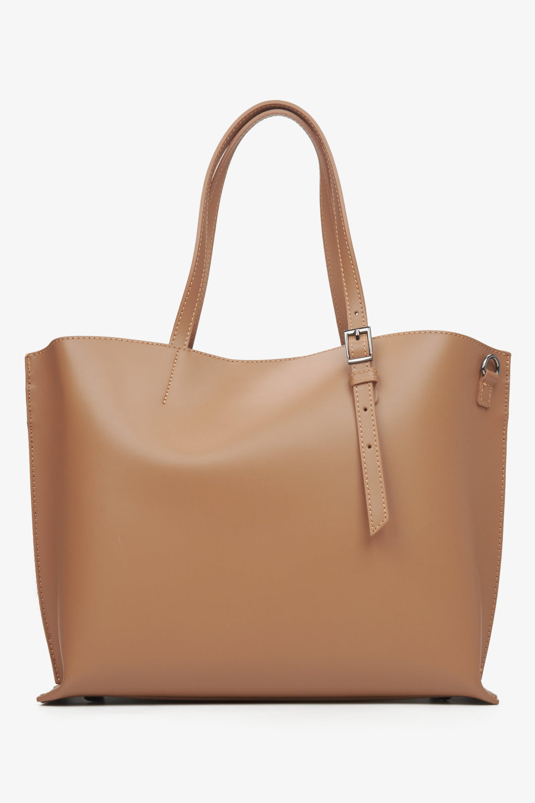 Women's Brown Shopper Bag made with Premium Italian Leather Estro ER00115279.