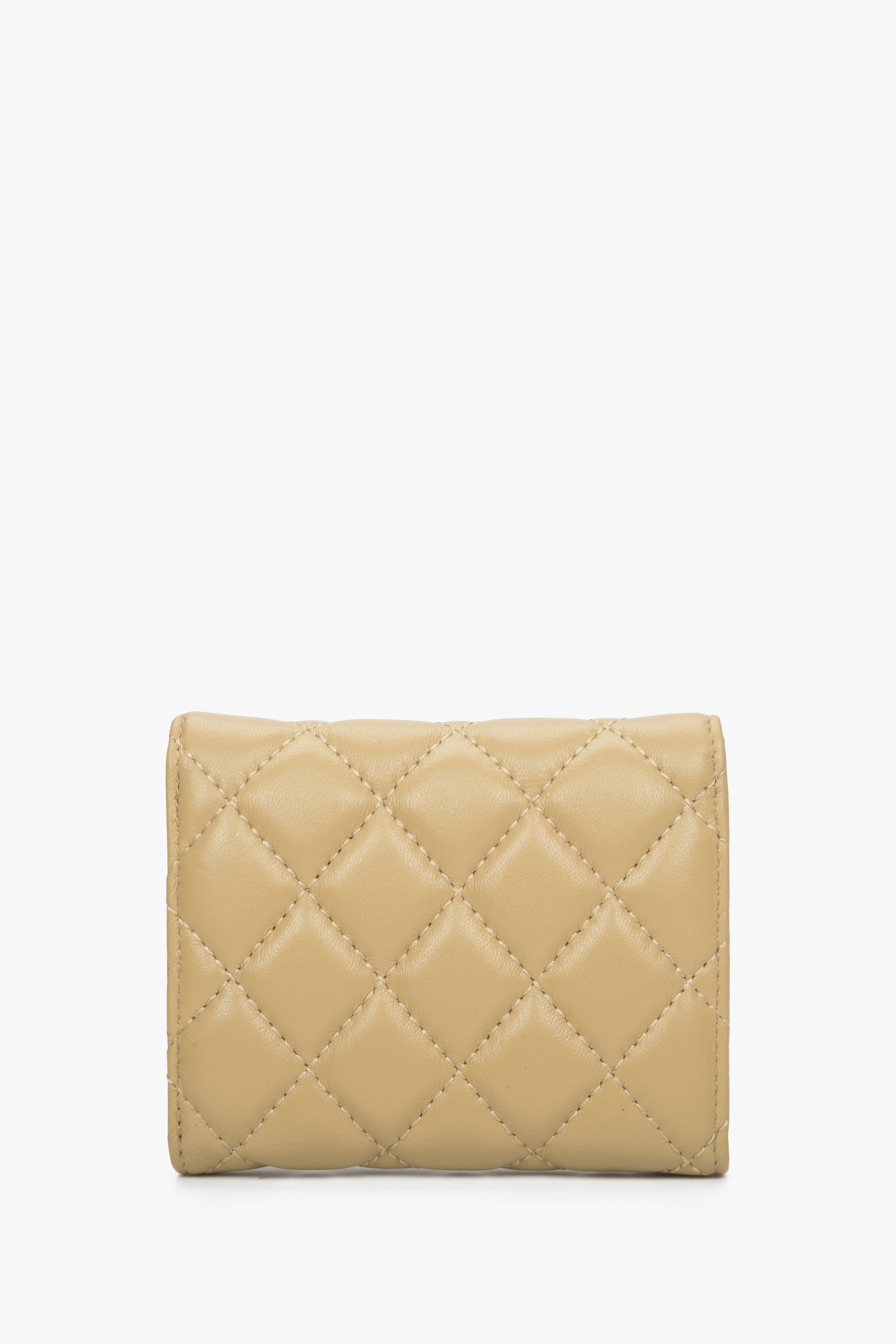 A handy women's beige wallet with Estro embossing - back side.