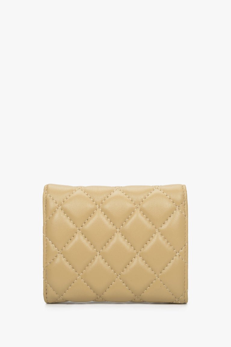 A handy women's beige wallet with Estro embossing - back side.