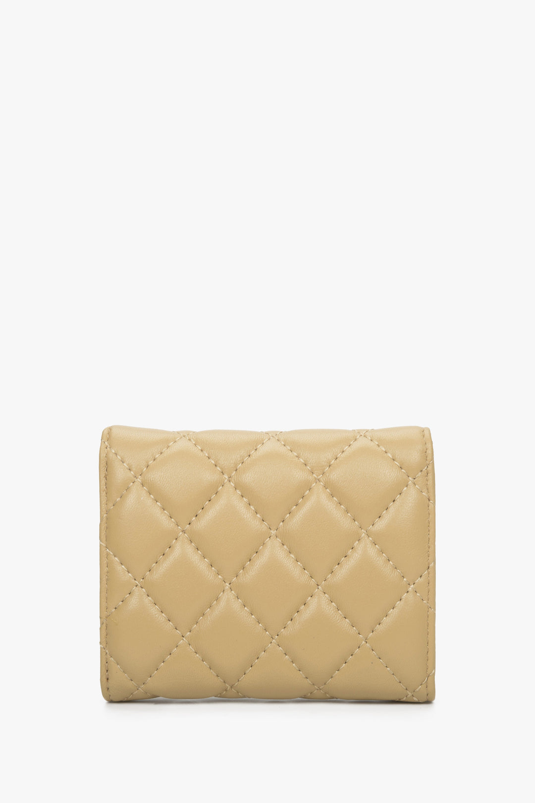 A handy women's beige wallet with Estro embossing - back side.