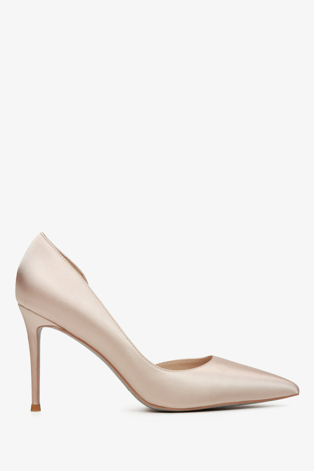 Women's Powder Pink Pointed Toe High Heels with Satin Finish Estro ER00114768.