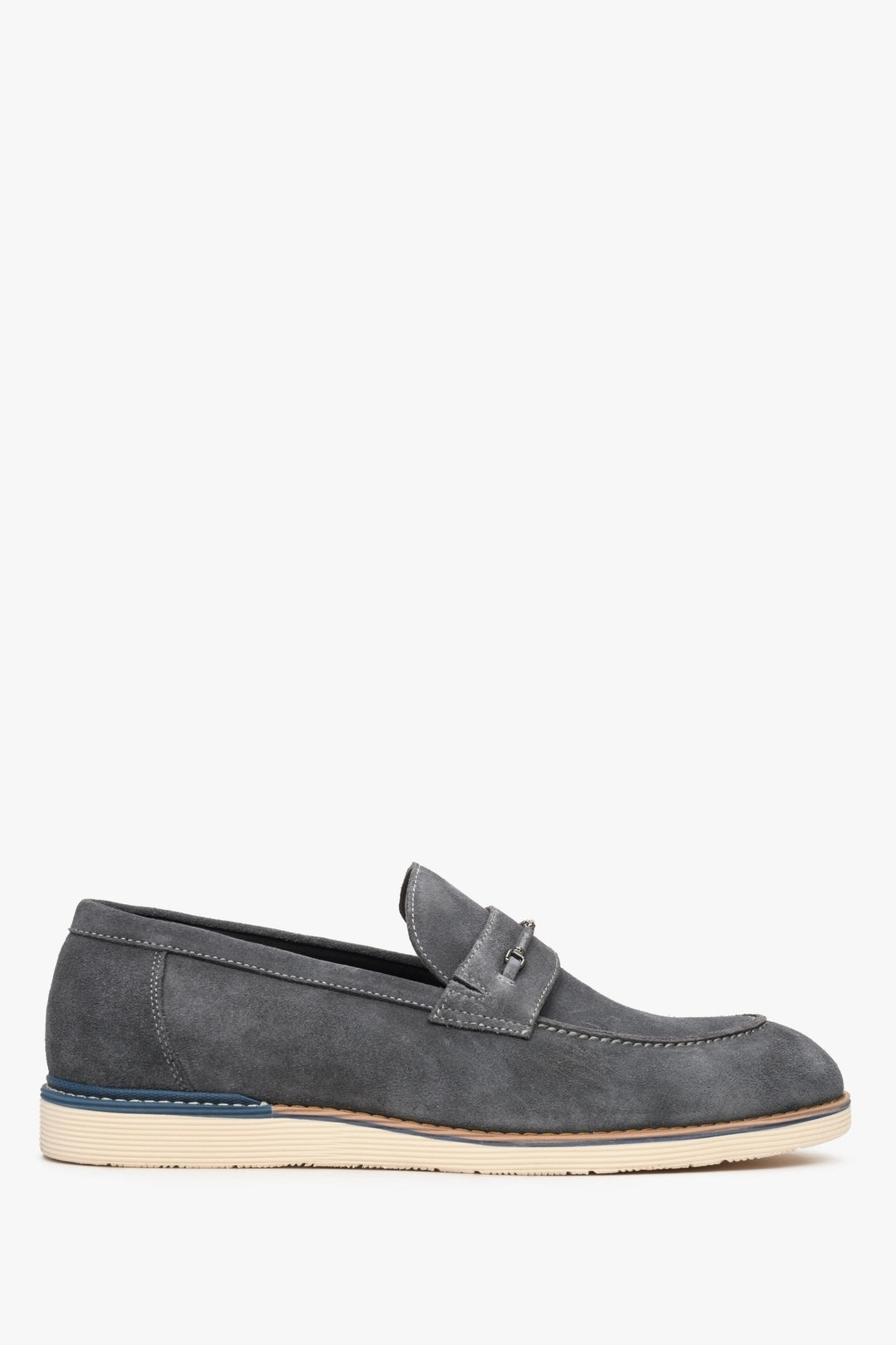 Men's Grey Velour Loafers for Fall Estro ER00112589.