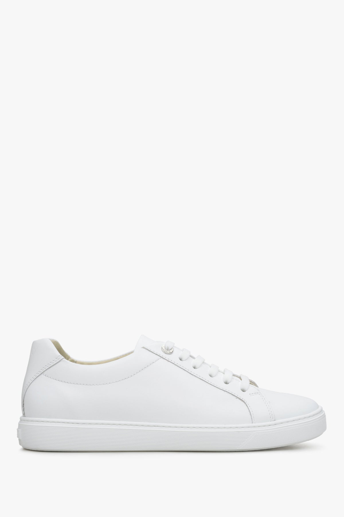 Women's White Low-Top Sneakers made of Genuine Leather Estro ER00111149.