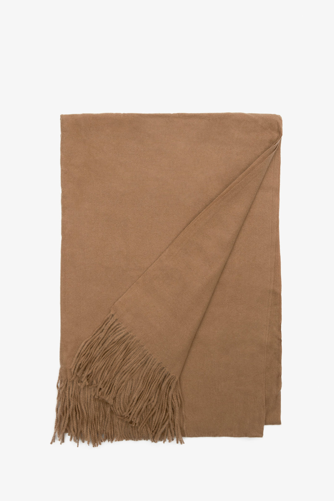 Stylish women's scarf with fringes in brown by Estro.