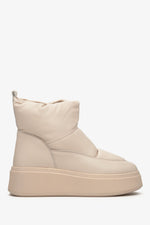 Women's Beige Snow Boots made of Genuine Leather Estro ER00112428.