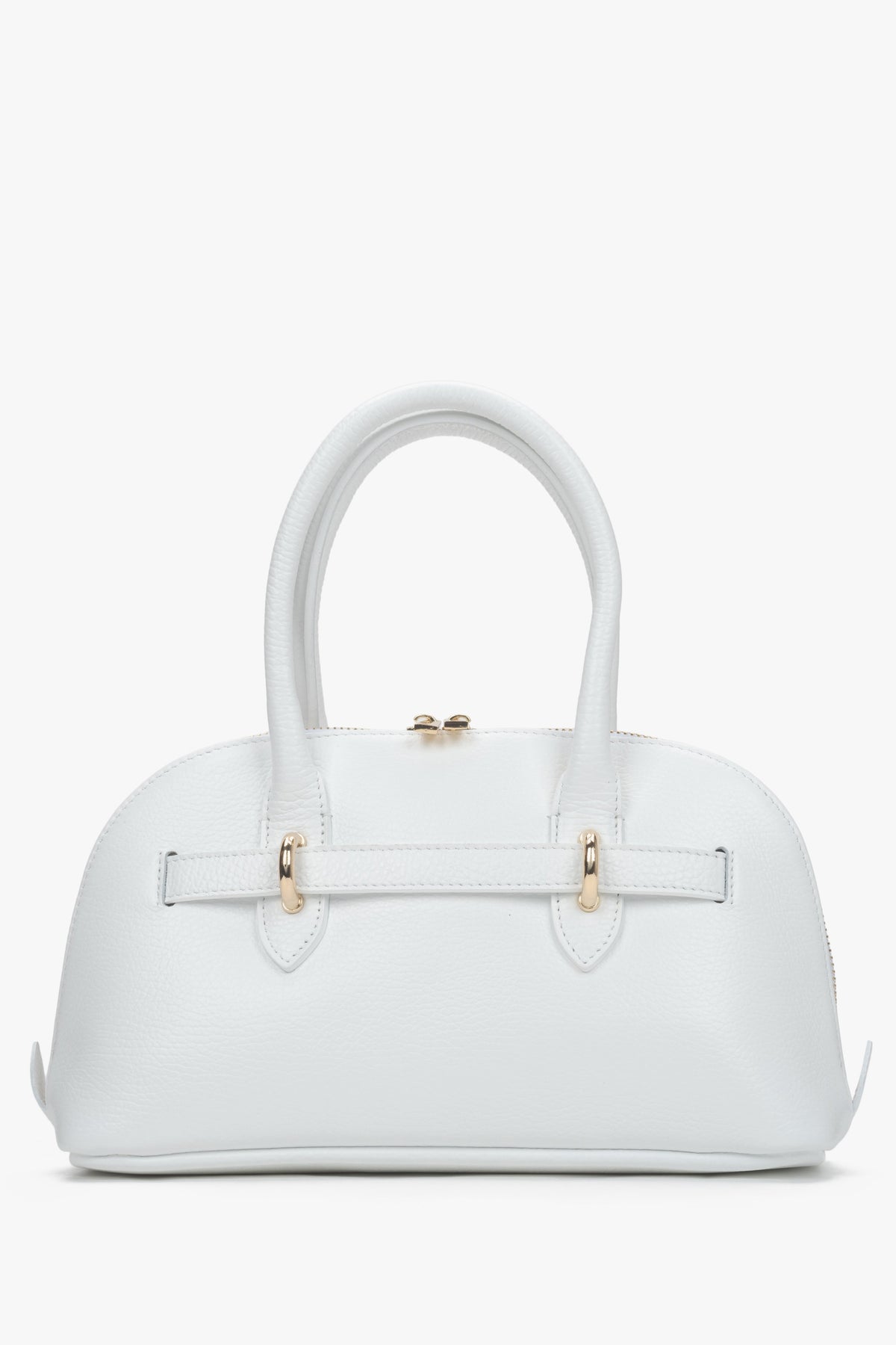 Women's White Leather Shoulder Bag Handmade in Italy Estro ER00117425.