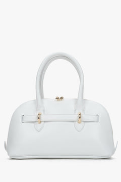 Women's White Leather Shoulder Bag Handmade in Italy Estro ER00117425.