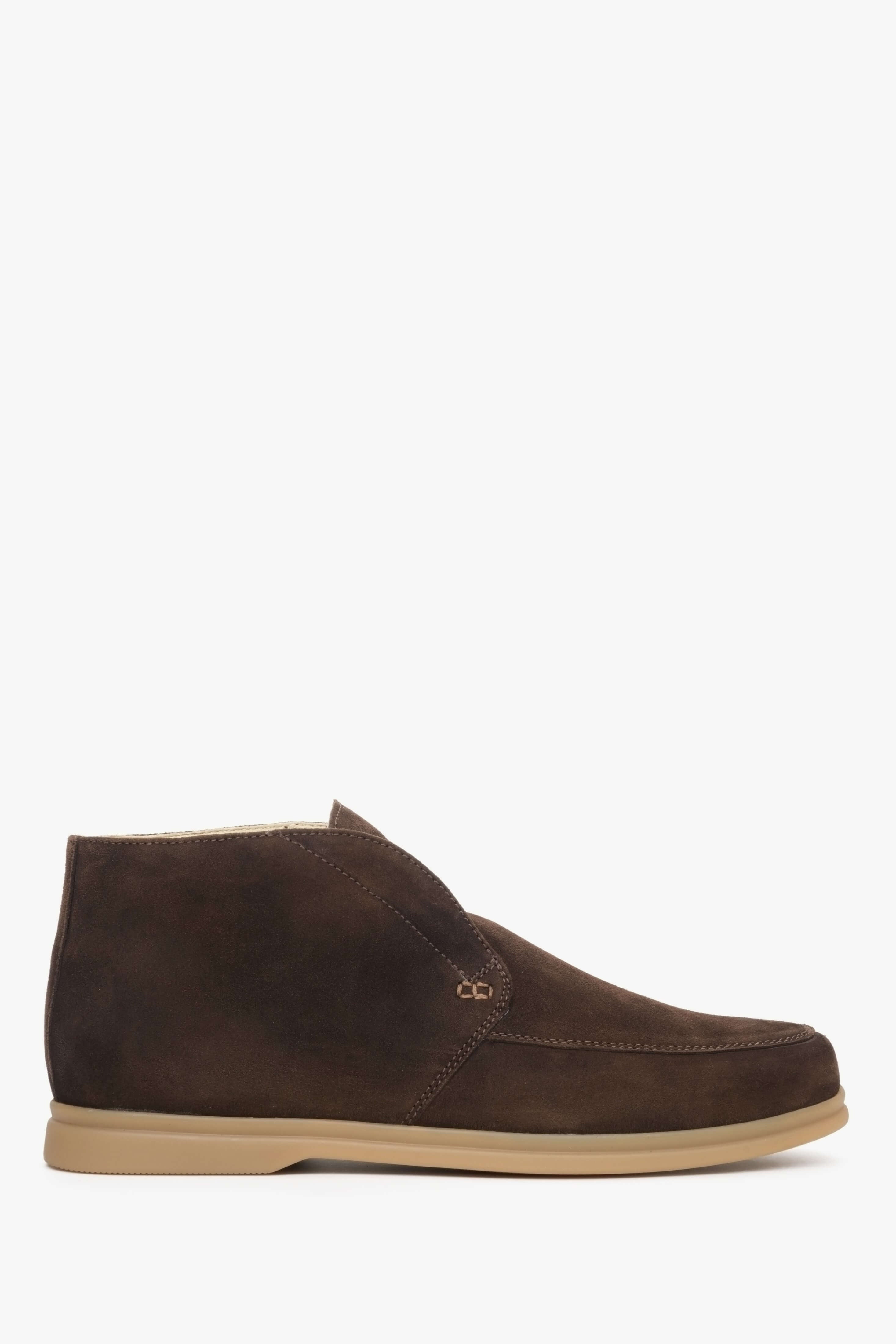 Men's Brown Ankle Boots in Genuine Suede Estro ER00111923.