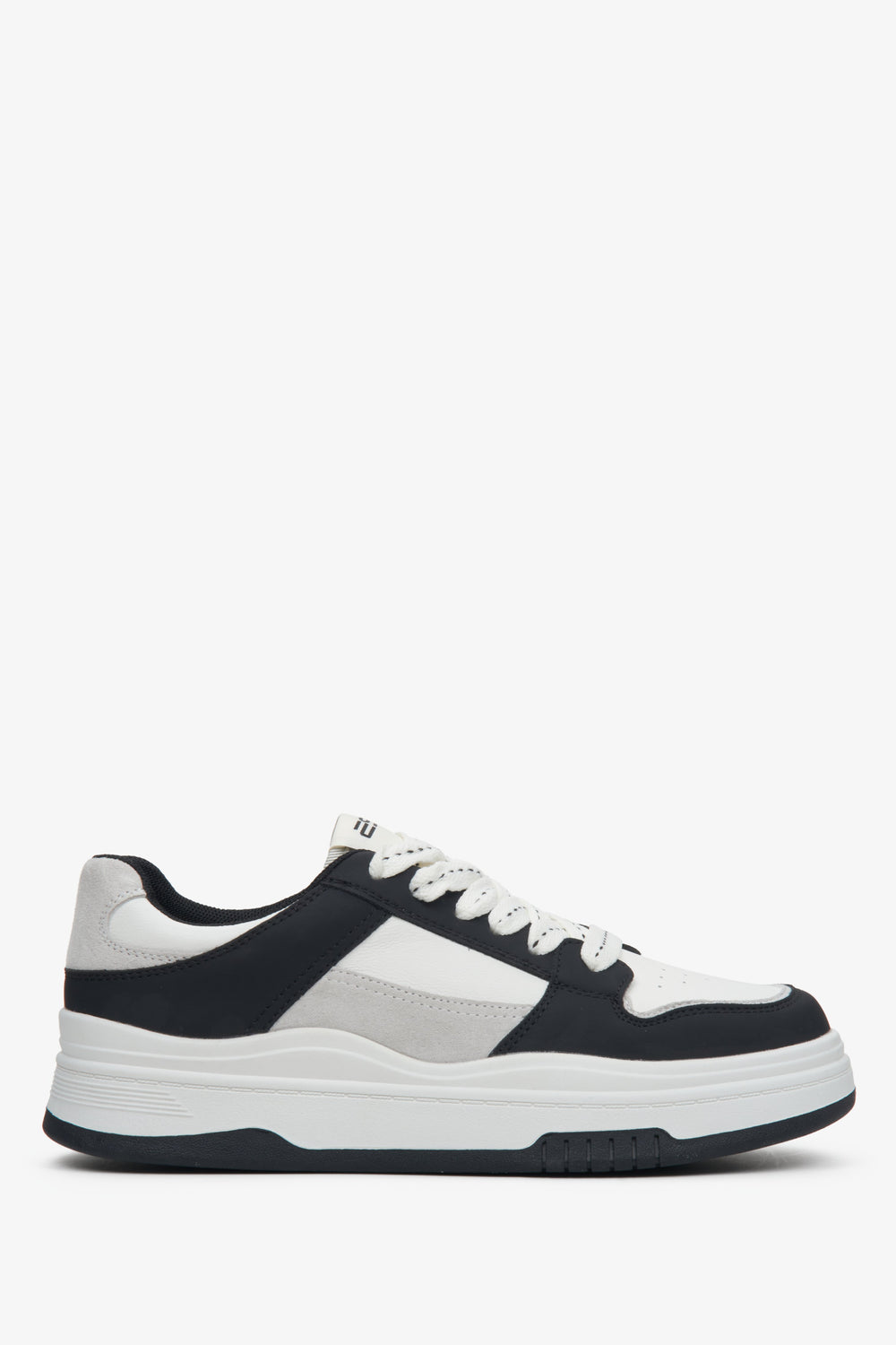 Women's White and Black Leather Sneakers ES 8 ER00113317.