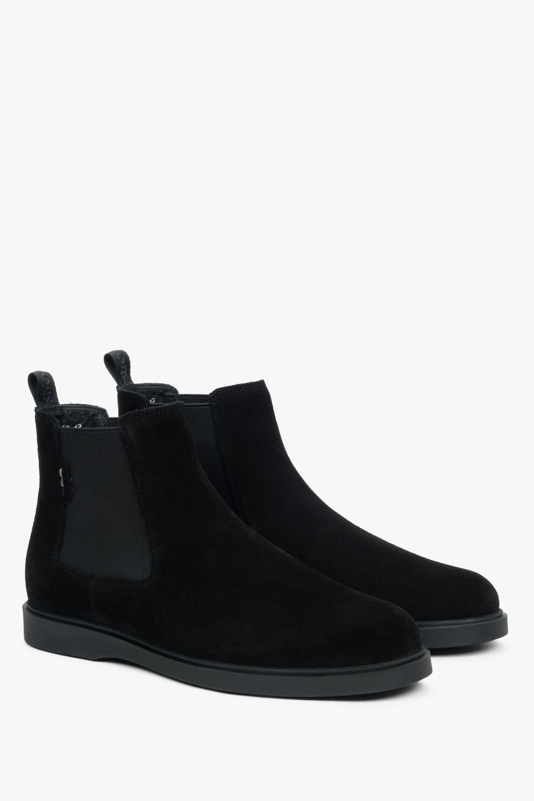 Men's velour chelsea boots in black Estro