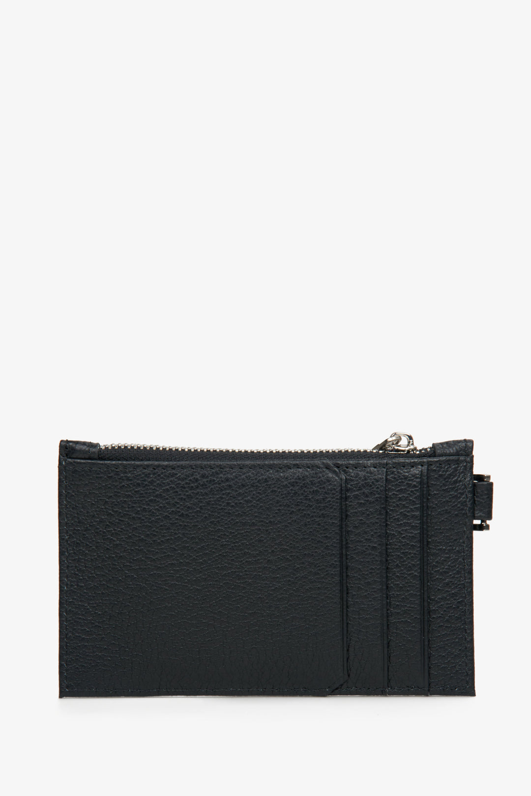 Men's black leather pouch-style wallet.