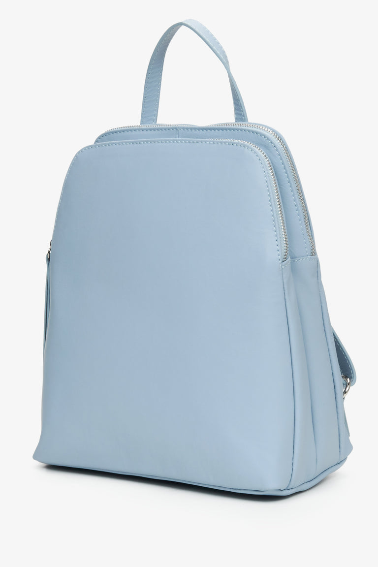 blue and white backpack leather Women's Light Blue Backpack made of Genuine Italian Leather 🪡 Handmade in Italy ⠂ESTRO Online Store – estro.eu.com