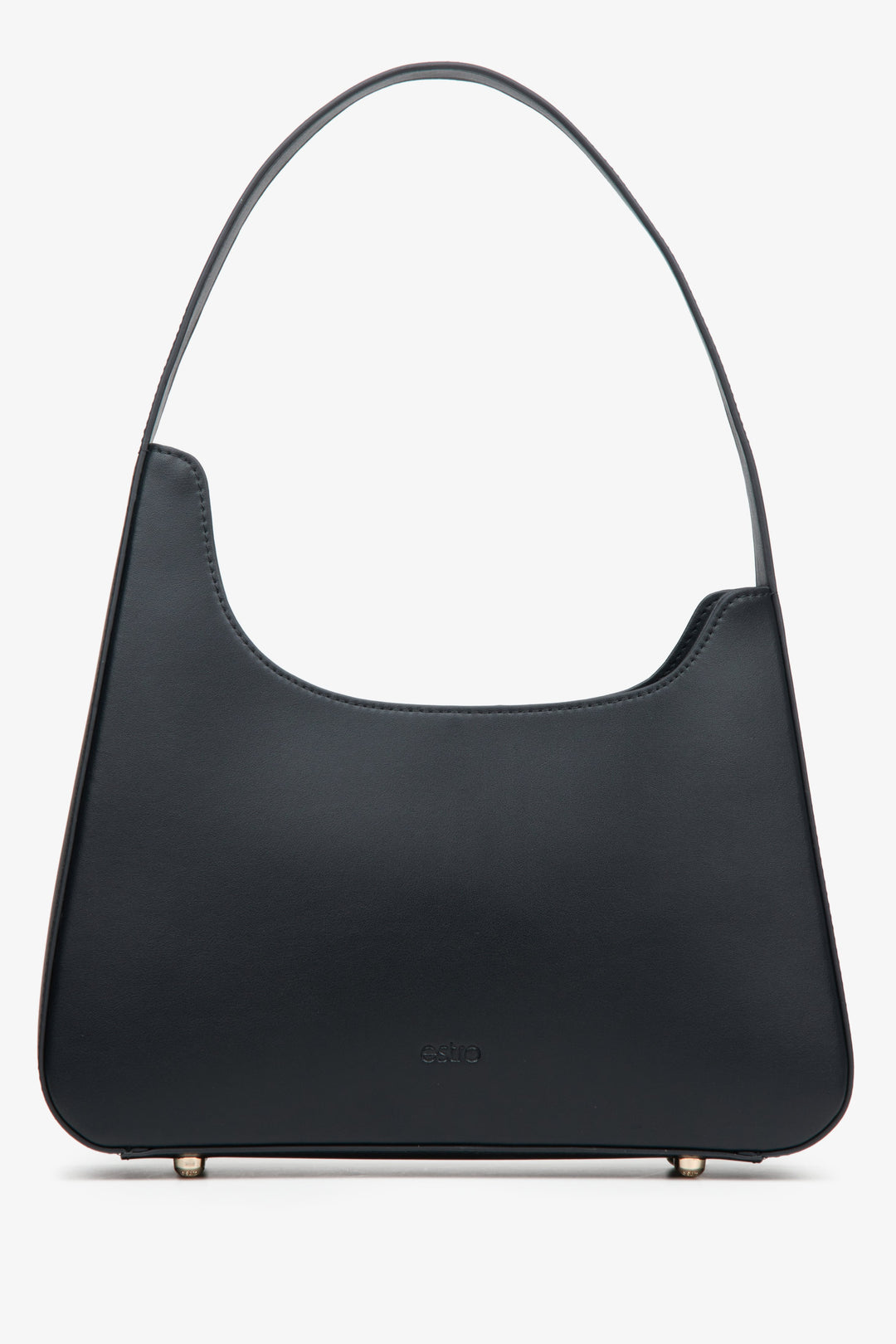 Women's Black Leather Shoulder Bag Estro ER00114932