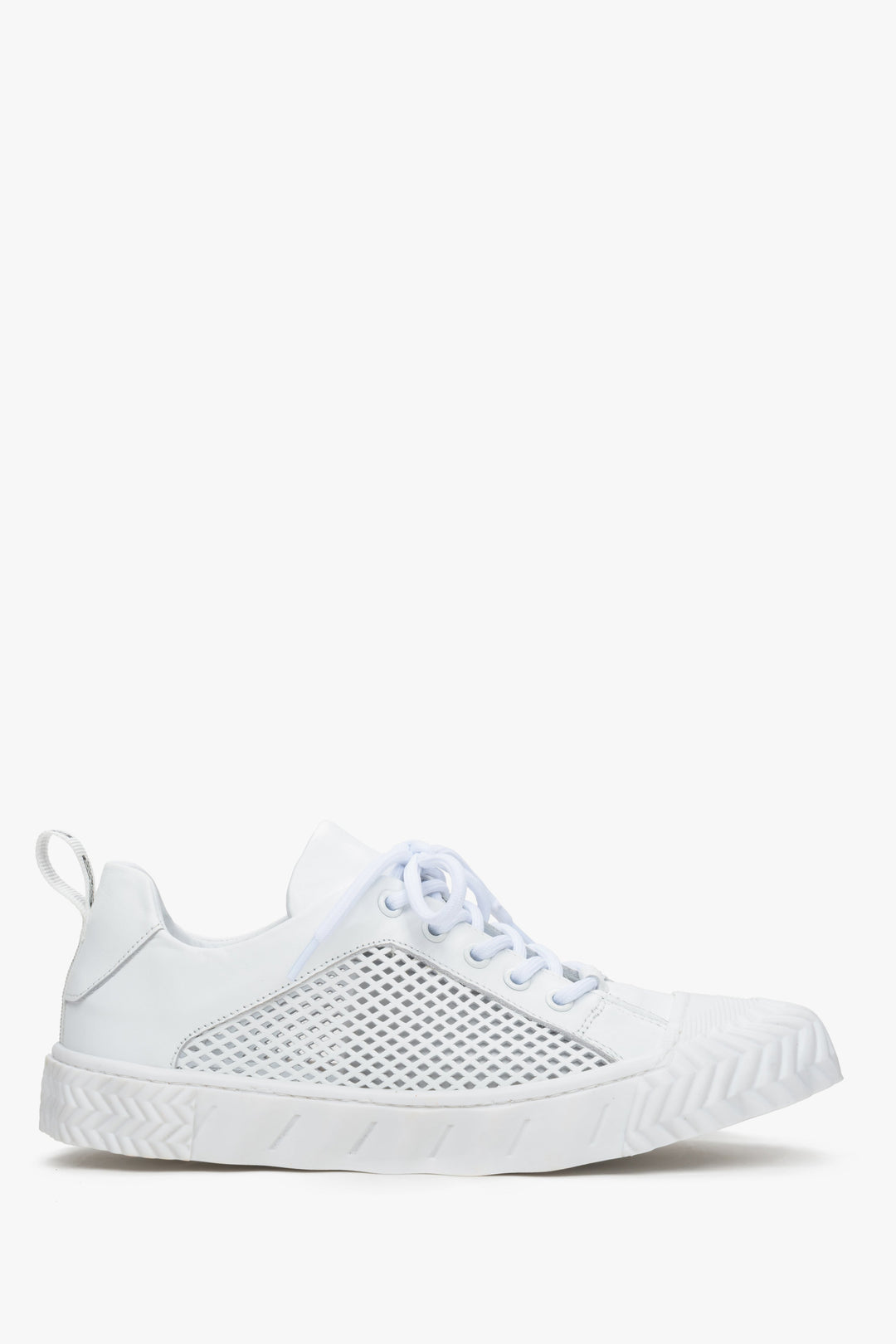 Womens White Perforated Sneakers for Summer ES 8 ER00113249