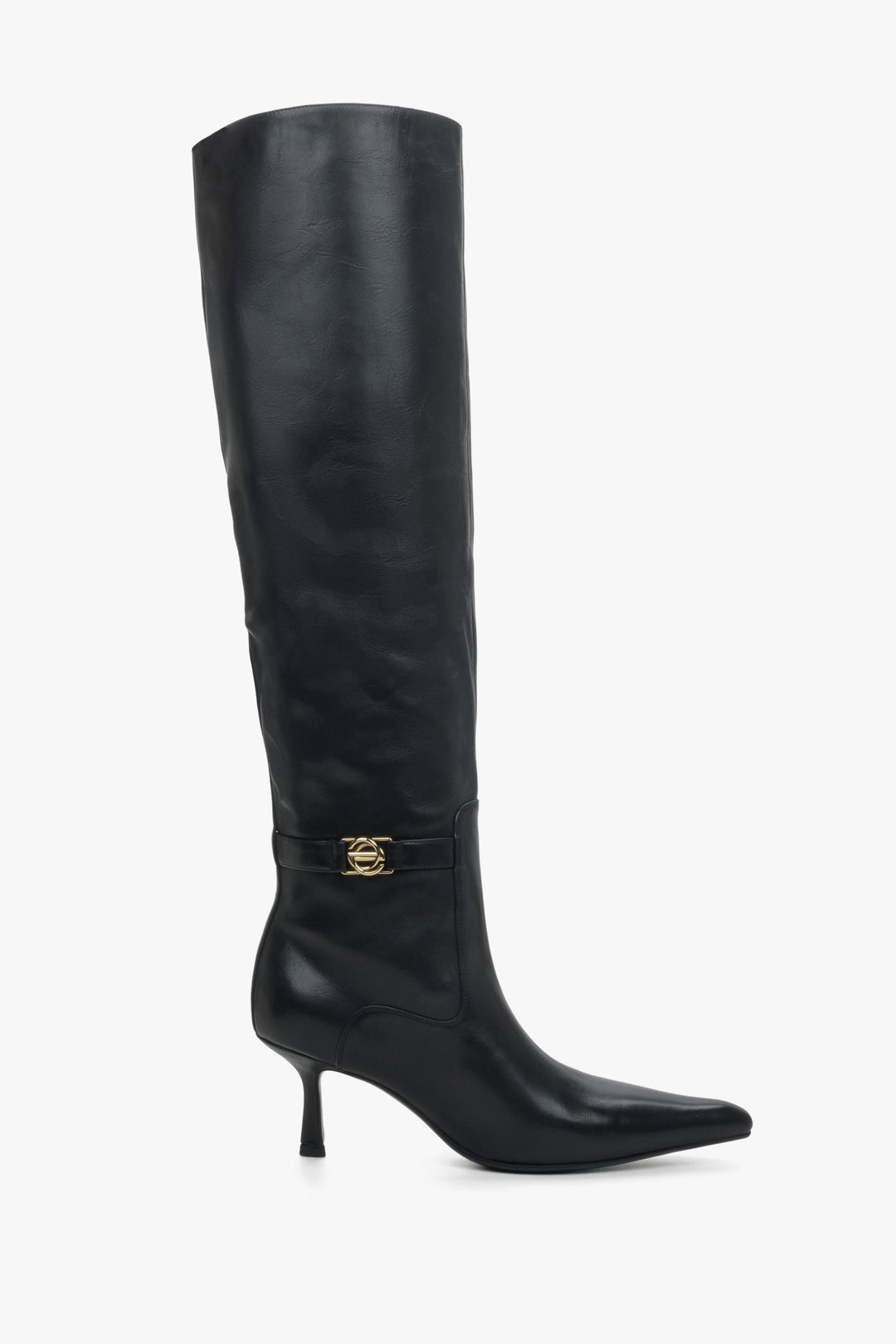 Women's High Low Heel Black Boots made of Genuine Leather Estro ER00114258.