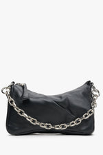 Women's Black Chain Strap Shoulder Bag made of Genuine Leather Estro ER00113720.
