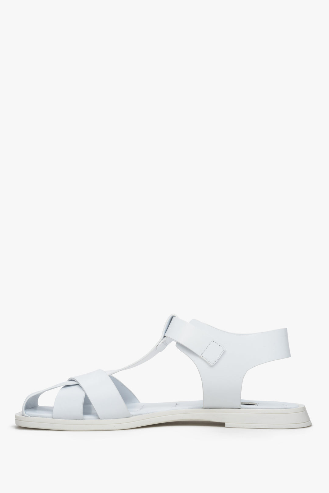 White women's flat sandals made of thick straps Estro.