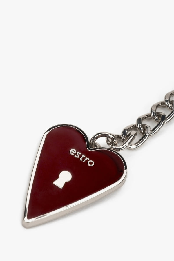 Women's Silver & Burgundy Keychain Estro ER00116272