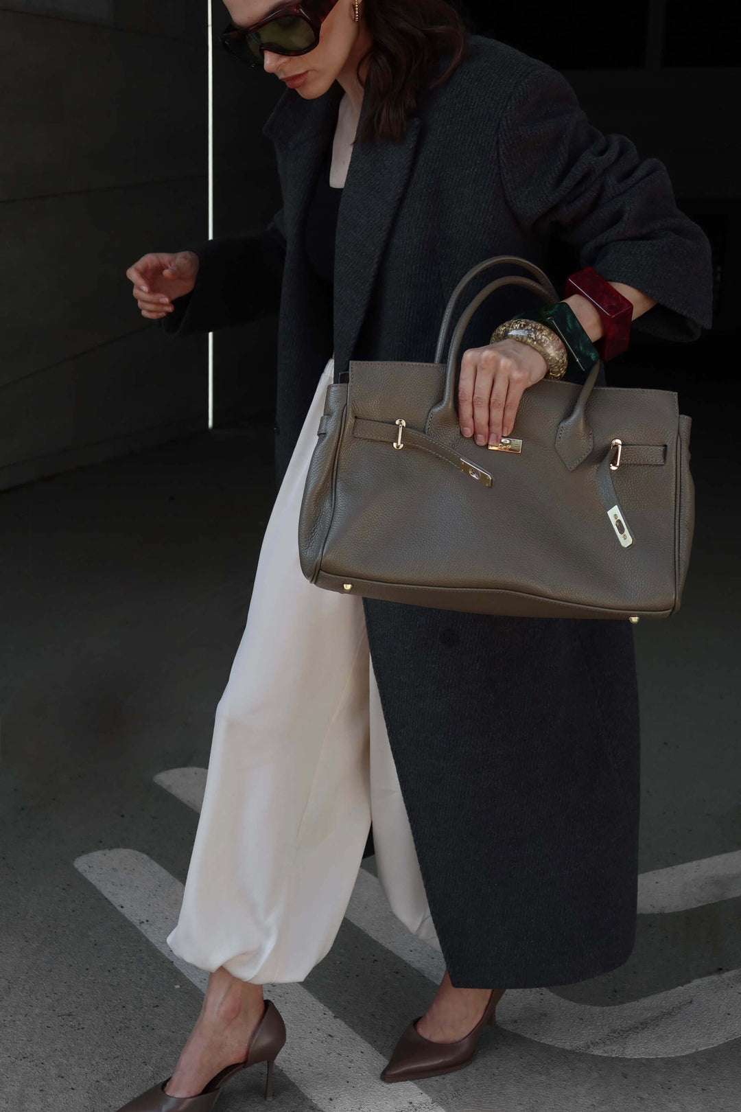 Spacious Italian leather bag, perfect for everyday use.