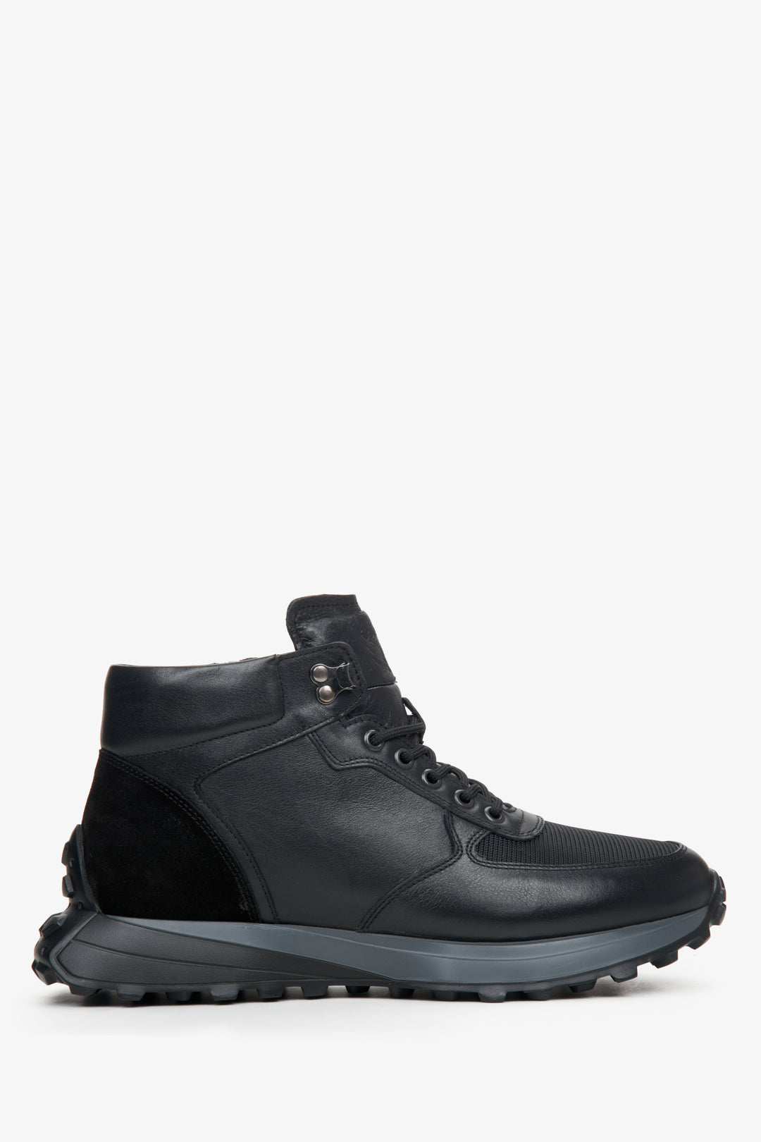Men's High-top Sneakers made of Mixed Materials in Black Estro ER00114066.