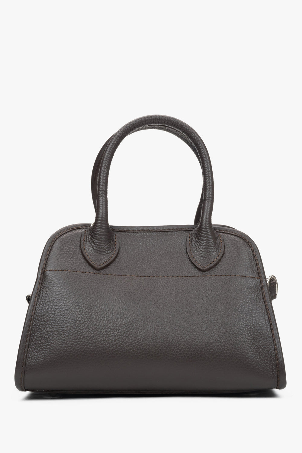 Women's Dark Brown Satchel Handbag made of Premium Italian Genuine Leather Estro ER00116382.