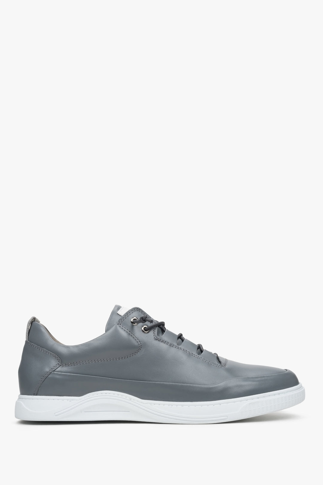 Men's Grey Sneakers made of Genuine Leather Estro ER00112459.
