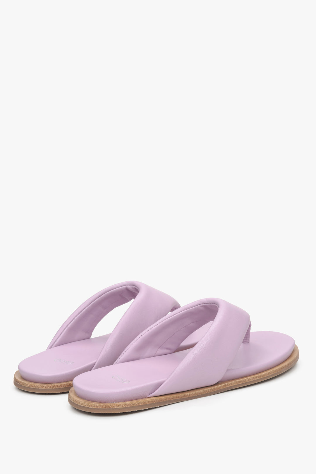 Women's lilac leather slide sandals Estro.